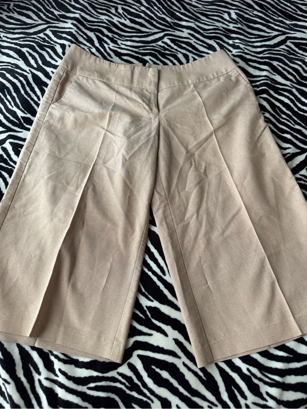 Charlotte Russe Tan Wide-Leg Bermuda Shorts
